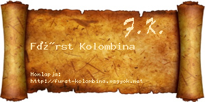 Fürst Kolombina névjegykártya